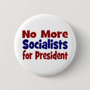 Red Blue No More Socialists for President 2 Inch Round Button