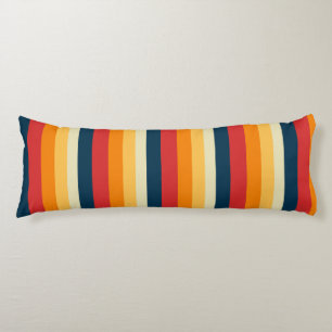 red, blue, orange and yellow stripes body pillow