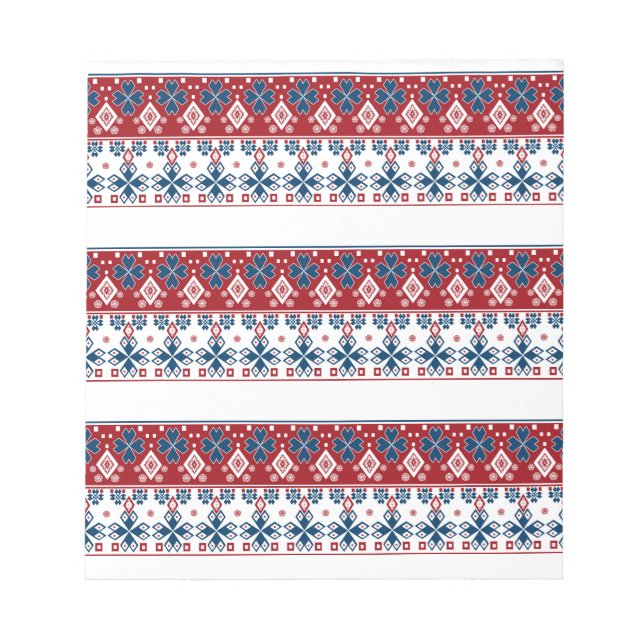 Red blue ornament notepad (Front)