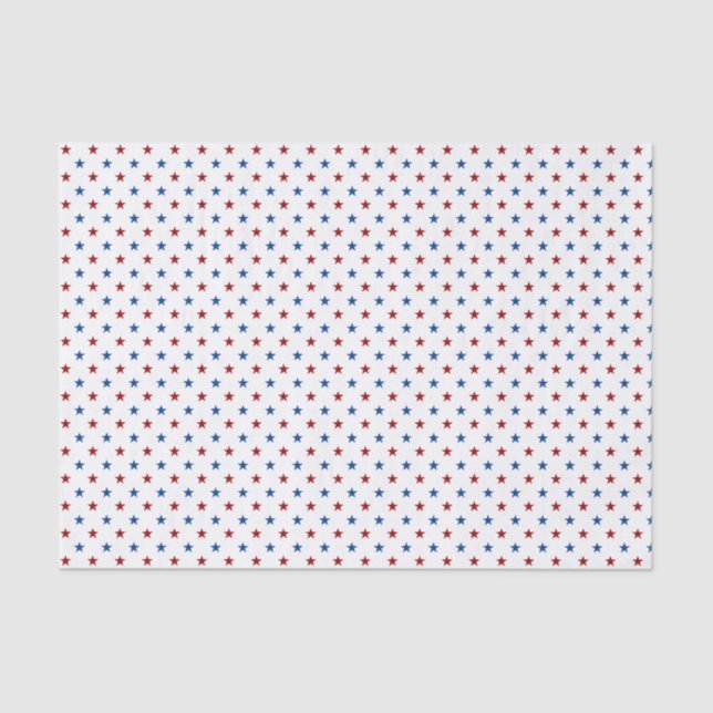 Red & Blue Patriotic Stars Tissue Paper (Front)