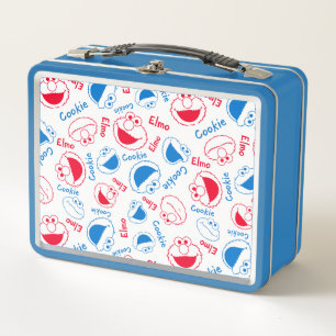 Red & Blue Pattern Metal Lunch Box