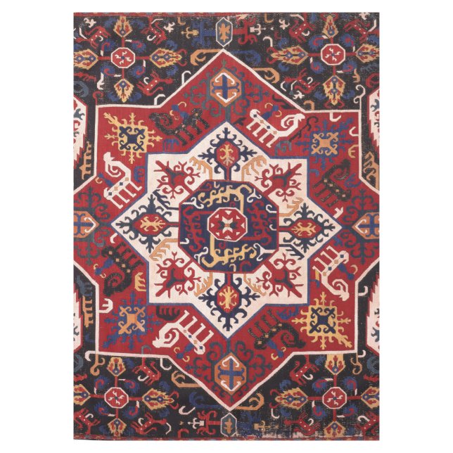 Red & Blue Persian Design Tablecloth (Front)