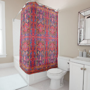Red + Blue Persian Rug Oriental Carpet Print
