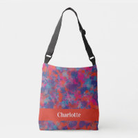 Red, Blue & Pink Drops Abstract Bath Towel