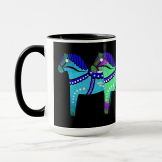 Red/blue/pink/green Nordic Folk Dala horse Mug