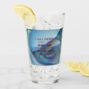 RED BLUE PINK YELLOW THANKSGIVING PSALMS 138:1  GLASS