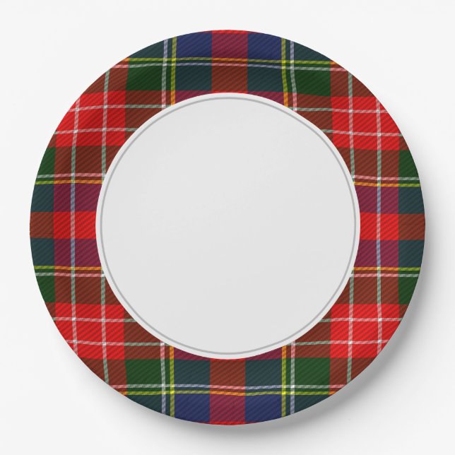 Red & Blue Plaid   Paper Plate (Front)