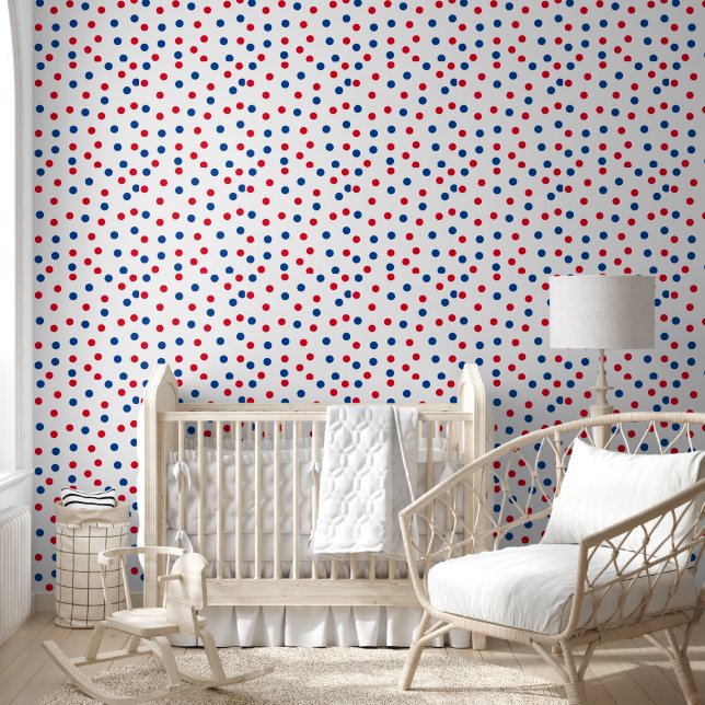 red blue polka dots pattern christmas american day wallpaper (Kids)