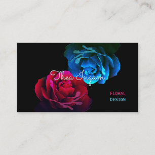 Red & Blue Roses Business Card