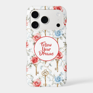 Red Blue Roses Gold Keys  