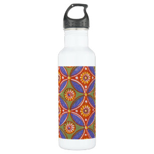 Red Blue Rustic Colourful Circle Egypt Art Pattern 710 Ml Water Bottle