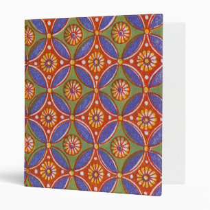 Red Blue Rustic Colourful Circle Egypt Art Pattern Binder