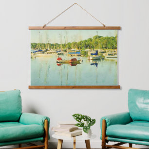 Red Blue Sailboats on Lake Harriet Accent Hanging  Tapestry