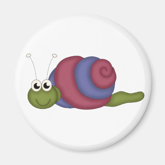 Red & Blue Snail Magnet (Front)