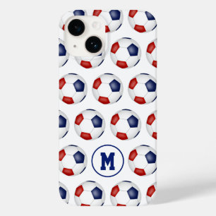 red blue soccer balls sports pattern Case-Mate iPhone 14 case