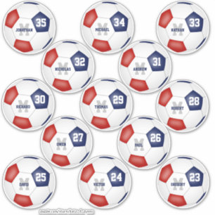 red blue soccer team colours 13 players