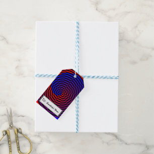Red & Blue Spiral by Kenneth Yoncich Gift Tags