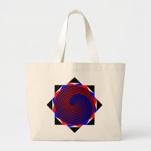 Red & Blue Spiral by Kenneth Yoncich Large Tote Bag