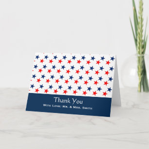 Red Blue Star Personalized Thank You