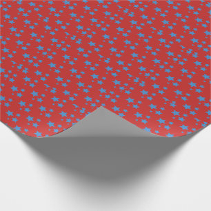 Red Blue Stars Modern design Wrapping Paper