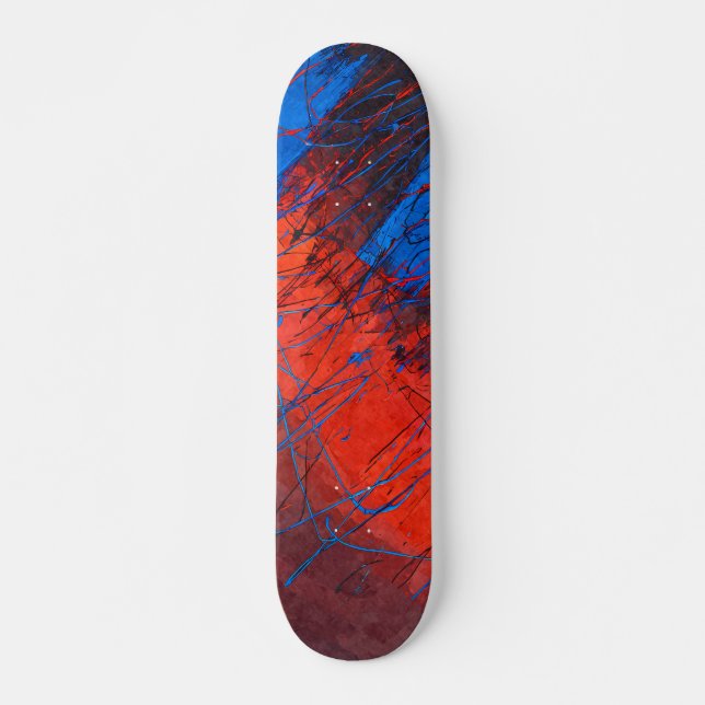Red Blue Static Grunge Skateboard (Devant)