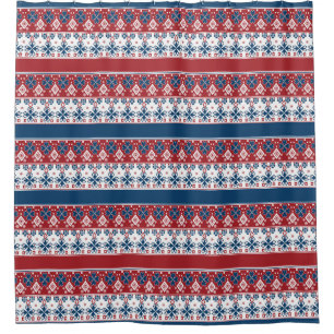 Red Blue Striped Norwegian Pattern