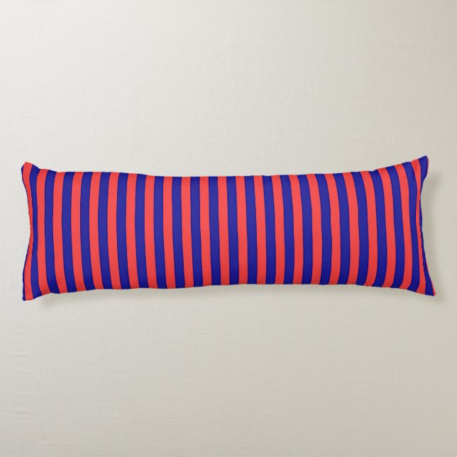 Red + Blue Stripes   Body Pillow (Back)