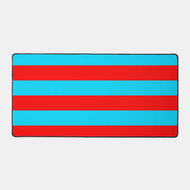 Red Blue Stripes Design Desk Mat (Front)