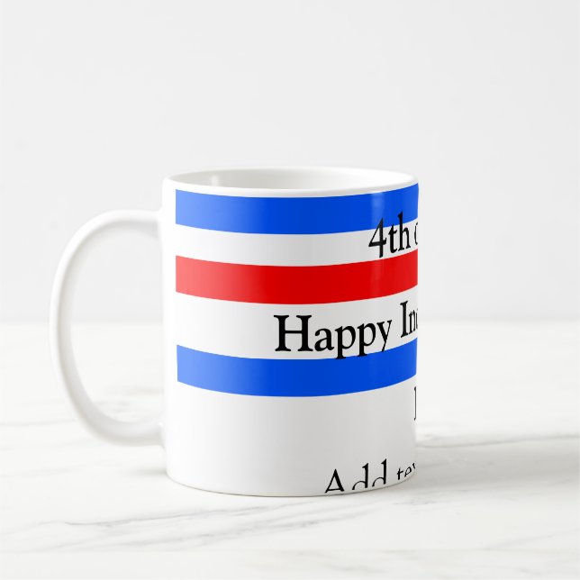 Red blue stripes independence day 4th of July  Coffee Mug (Left)