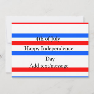 Red blue stripes independence day 4th of July Invitation