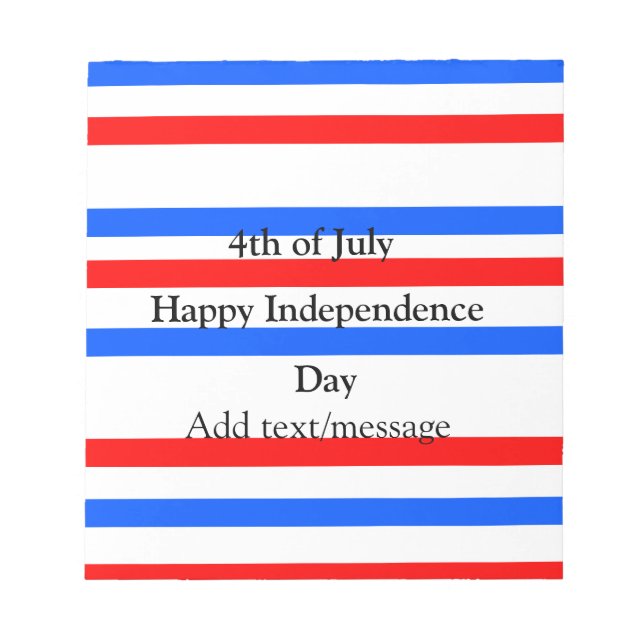 Red blue stripes independence day 4th of July  Notepad (Front)