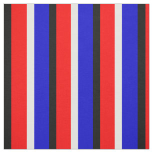 Red Blue Stripes Pattern Design Fabric