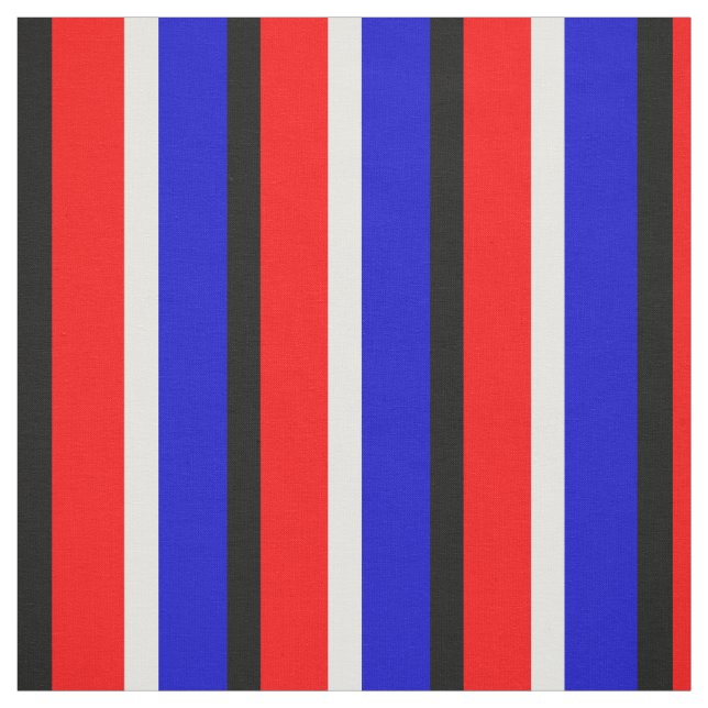 Red Blue Stripes Pattern Design Fabric (Swatch)