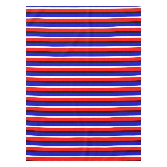 Red Blue Stripes Pattern Design Tablecloth (Front)