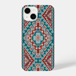 Red Blue Teal Native American Indians Navajo iPhone 14 Case