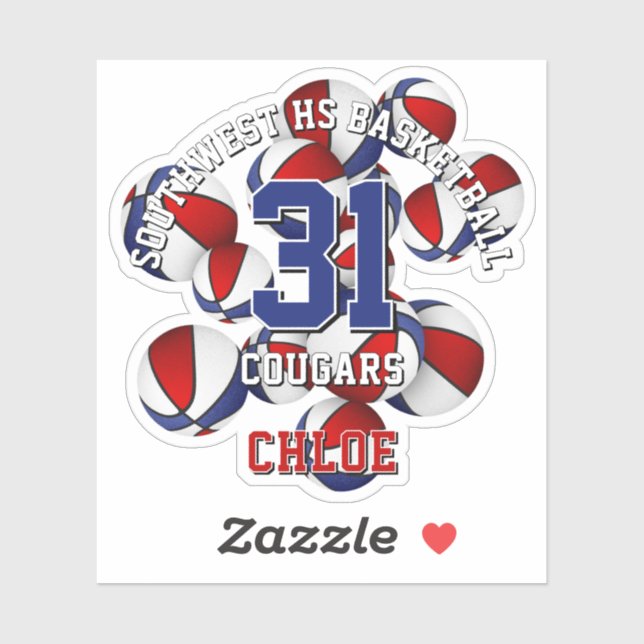 red blue team colours basketballs cluster kids nam (Sheet)