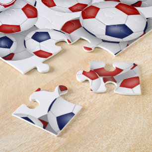 red blue team colours girls boys soccer jigsaw puzzle