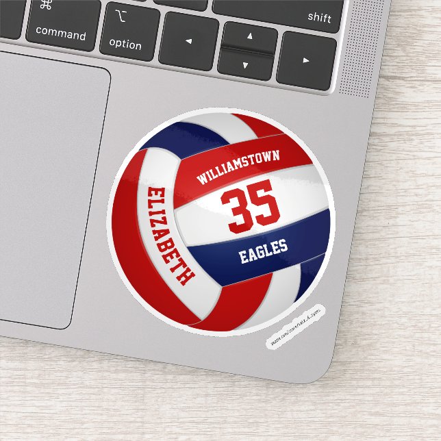red blue team colours volleyball sports gifts (Detail)