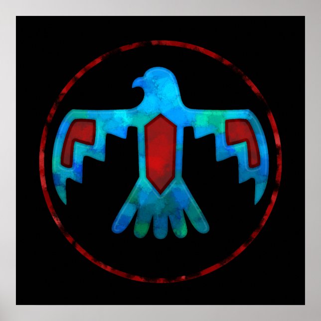 Red & Blue Thunderbird Poster (Front)