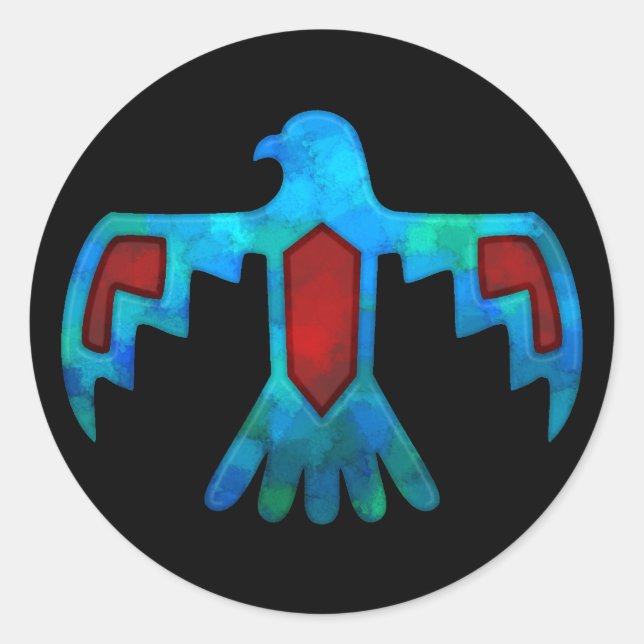 Red & Blue Thunderbird Sticker (Front)