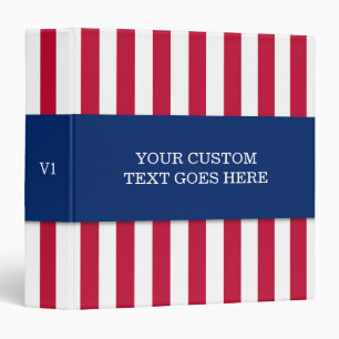 Red Blue Us Flag 4Th Of July Independence Day Binder