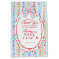Red & Blue Vintage Fancy Floral Baby Shower Favour