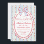 Red & Blue Vintage Fancy Floral Bridal Shower Invitation<br><div class="desc">A charming blend of vintage elegance and playful femininity, this party decor collection features soft preppy florals paired with delicate coquette bows. Designed to feel timeless yet fresh, each piece brings a sweet, polished touch to your celebration. ★ Let me help you plan your next party! ★ If you need...</div>