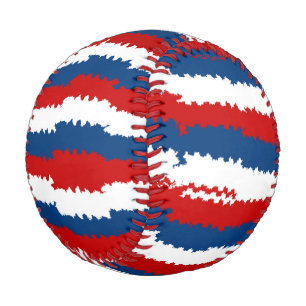 Red Blue White Cool Stripes Baseball