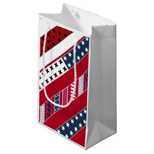 Red blue white national Patriotic background . Small Gift Bag