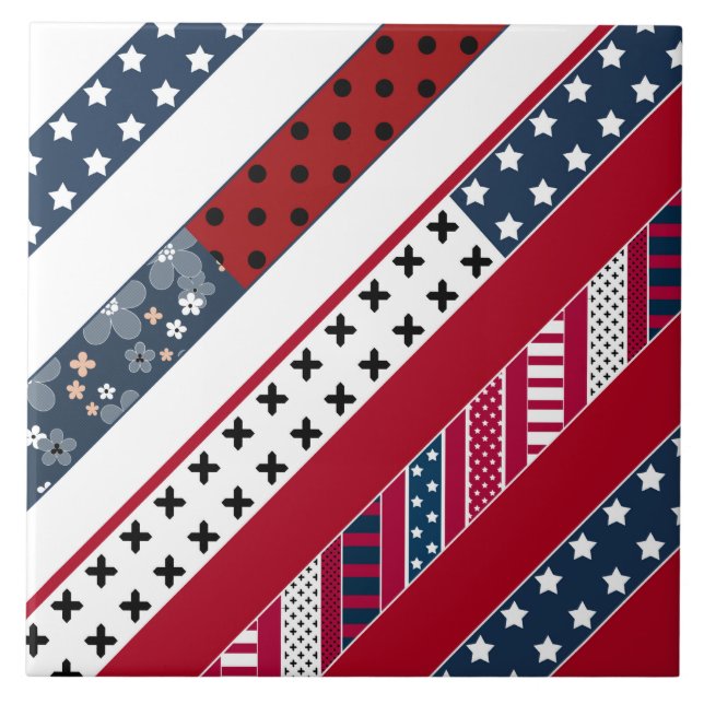 Red blue white national Patriotic background . Tile (Front)