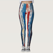Red Blue White Painted Vertical Abstract Stripes