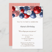 RED BLUE WHITE PATRIOTIC STRIPED 2 BALLOON 