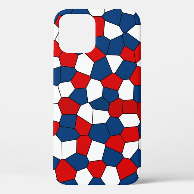 Red Blue White Pattern Case-Mate iPhone Case (Back)