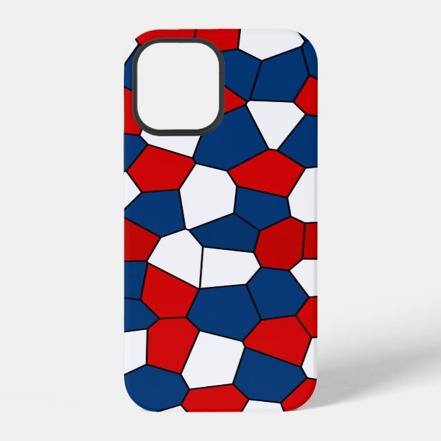 Red Blue White Pattern iPhone Case (Back)